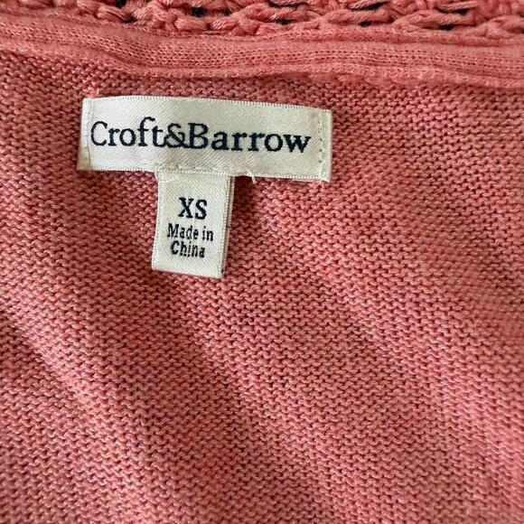 Croft & Barrow Pink Knit Cardigan XS - Picture 4 of 5
